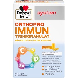 Doppelherz System ORTHOPRO Immune Drinking Granules - Orthomolecular Immune Product - Drinking Granules with 21 Micronutrients - 30 Portion Bags