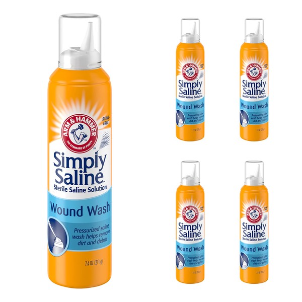 Simply Sterile Saline Wound Wash Spray - 7 oz, Pack of 5