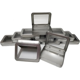 CHSZCHOMER Mini Altoid Tin Box-12 Pcs With Clear Lids-Empty Mint Tins,Craft & Sewing Storage,Cookie Tins,Metal Tin Cans With,Small Box With Lid,Boxes With Hinged Lids,Bead Organizer