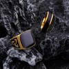 FEYIR 9 Pcs Men's Stainless Steel Vintage Signet Ring Square