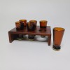 Hammer Axe Beer Top Shot Glass With Wood Display Stand