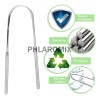 2pz Cepillo Limpiador Lengua Acero Inoxidable Oral Raspador