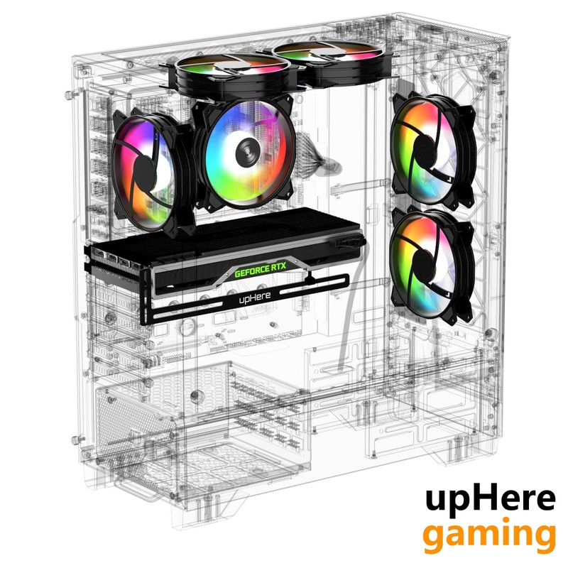 upHere gaming Grafikkarten Halterung,Grafikkarten Halter/Holster-Halterung, Eloxiertes Luft- und Raumfahrt-Aluminium, Einzel-