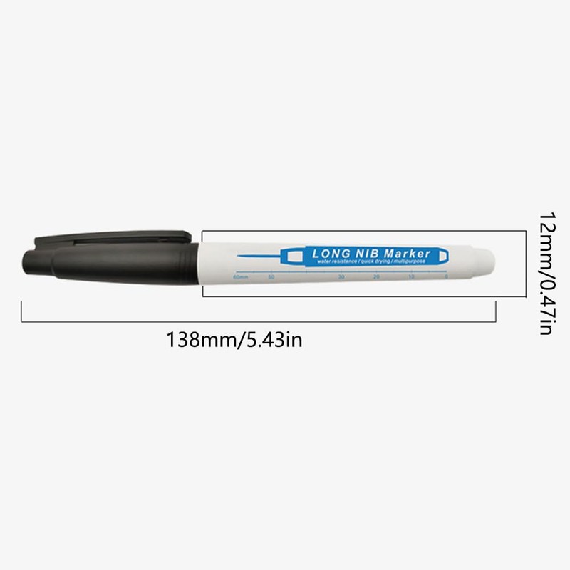 8 PCS Deep Hole Marker Pens, Waterproof Long Head Marker