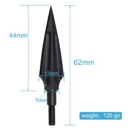 Huntingdoor 12 Arrowheads Archery Hunting Tips Outdoor Target Hunting Arrowheads for Carbon Arrows Wooden Arrows Fibreglass Arrows