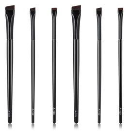 6pcs Ultra Thin Flat Eyebrow Tint Brushes - Angled Eyeliner & Precision Eye Makeup Brushes, Brow Stain Tool