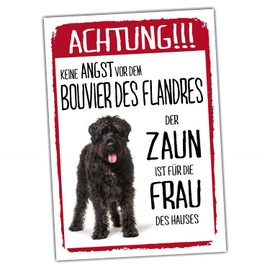 Bouvier Des Flandres Sign Warning Fence Woman Saying Door Sign Dog Sign Warning Sign Fun