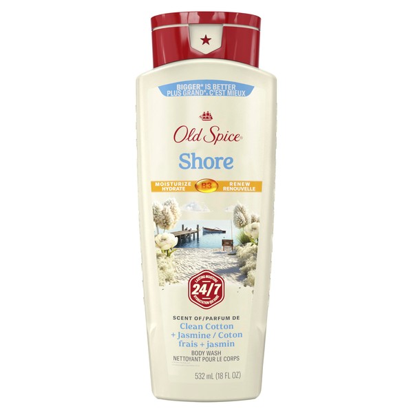 Old Spice Men's Body Wash for Men, Shore Scent, 24/7