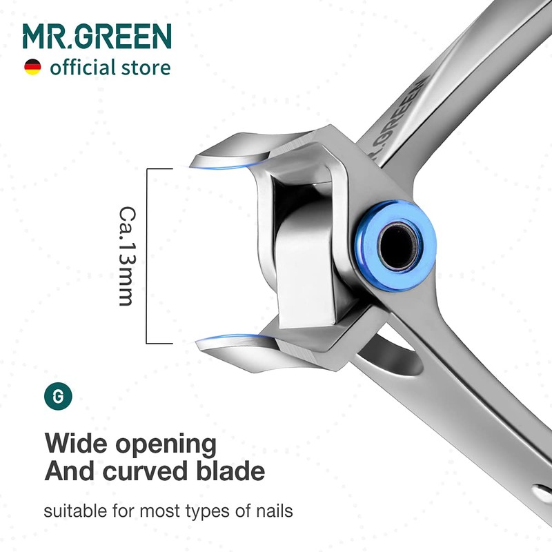 MR.GREEN Nail Scissors with Wide Jaw Sharp Nail Scissors Stainless