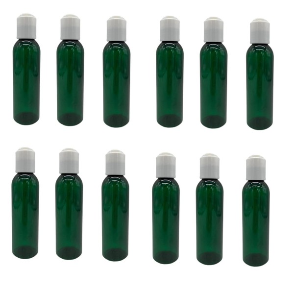 Natural Farms 4 oz Green Cosmo Plastic Bottles -12 Pack