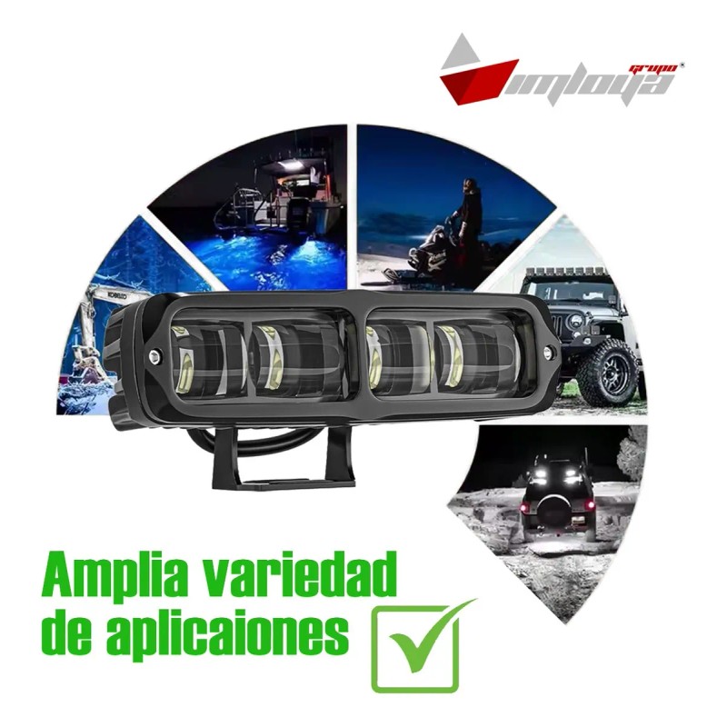 Par Barras Faros Led Lupa 6 Pulg Luz Blanca-ámbar Autos