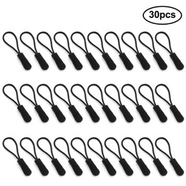 DONQL Pack of 30 Zip Handle Replacement Zipper Pulls Nylon Zip Straps for Clothing Backpack Outdoor Sports Crafts (Black)