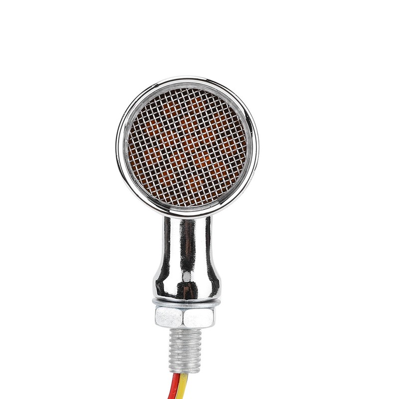 2Pcs Motorcycle Turn Signal Lamp Brake Light Vintage Grille Modification