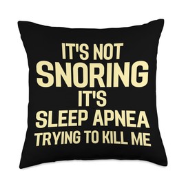 Retro Sleep Apnea Warrior CPAP Lovers Design Funny Snoring with Obstructive Sleep Apnea Awareness Throw Pillow, 18x18, Multicolor
