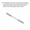sourcing map Double Ended Stud Screws (M6 Thread 80mm Length)