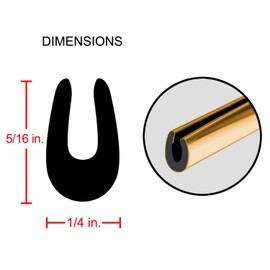 Gold Car Door Edge Guard Trim 12 Feet Full Size U Shape
