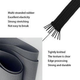 VIVIIHOO Elastic Band Wide 100 mm x 5 m - Heavy Stretch Elastic Band for Waistband and Clothing Sewing, Elastic Band Sold by the Metre Textile in Black