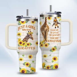HYMONA Giraffe Gifts for Women Men 30oz Giraffe Tumbler with Lids And Straws, Giraffes Lovers Coffee Travel Mugs for Girls Christmas Birthday Present Giraffes Themed Insulated Stainless Steel Cup