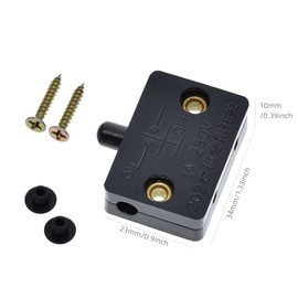 2 Pack Cupboard Door Switch 1A 250V Cupboard Light Control Switch Cupboard Auto Control Switch Push to Break Light Switch for All Kinds of Cabinet Doors (black)