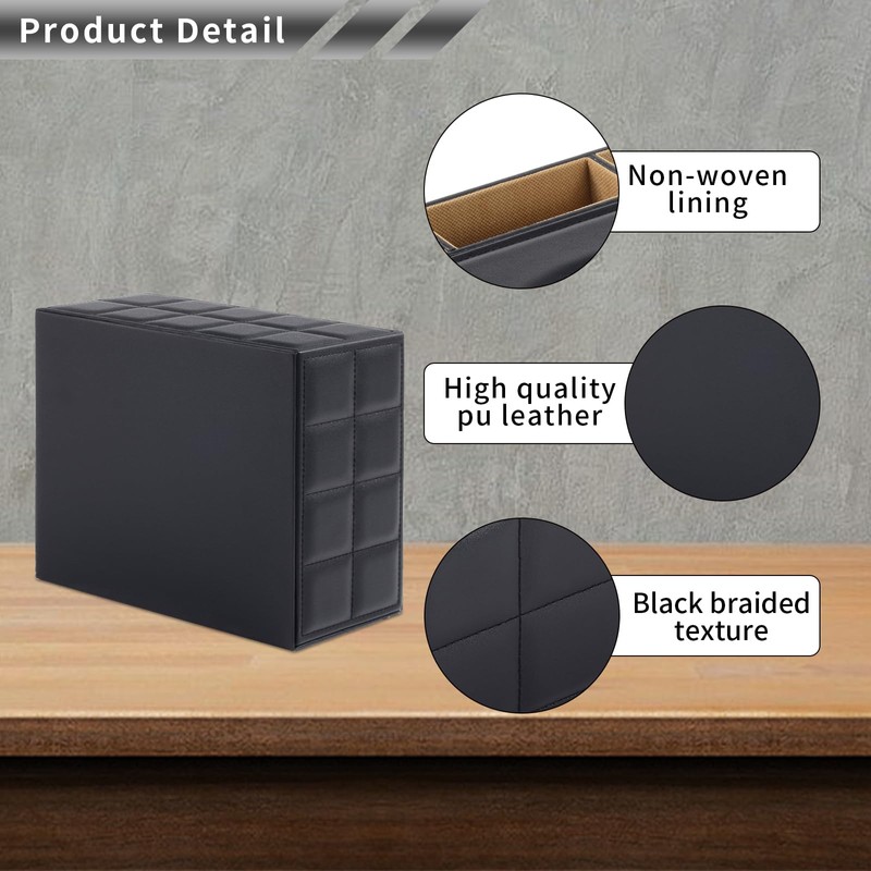 PU Leather Rectangular Tissue Box Cover - Multifunctional Tissue Box