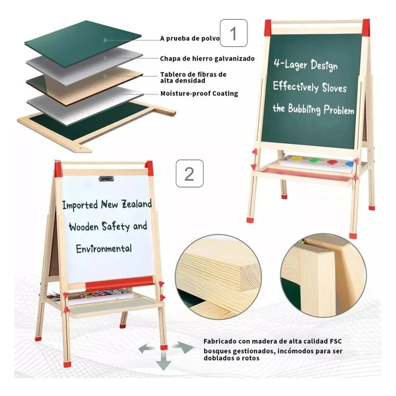 Pizarron Magnetico Caballetes Infantiles Niños Arte Juguete