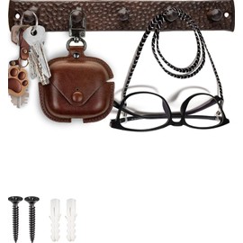Comfify Decorative Cast Iron Key Holder – Vintage Design with 5 Hooks – Wall Mounted with Screws & Anchors – Rustic Finish