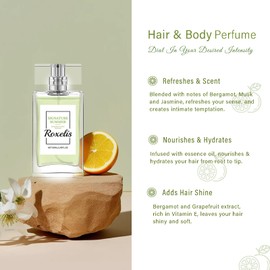 GURKOOYD Hair Perfume for Women, Hair Perfume Oil, Hair and Body Mist Spray, Nourishes and Hydrates Hair, Long lasting Note of Bergamot, Jasmine & Musk, 50ml