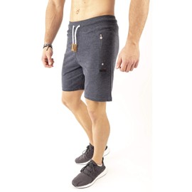 Mount Swiss Liam Men's Leisure Shorts Men’s Short Jogging Bottoms with Pockets - 2 Side and 1 Back Pocket Each with Zip Men’s Sports Shorts in Classic Colours - Sizes S - 6XL, blue, l