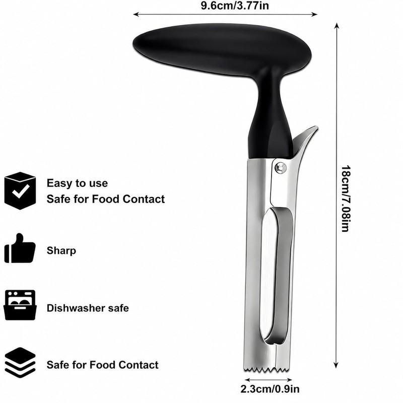 Apple Corer Remover, Stainless Steel Apple Corer with Serrated Blade