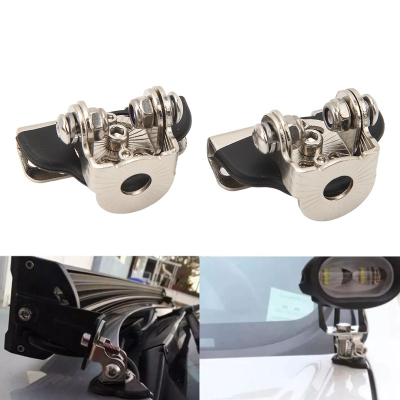 2PCS LED Light Mounting Bracket Steel Rubber Rust Prevention Anti