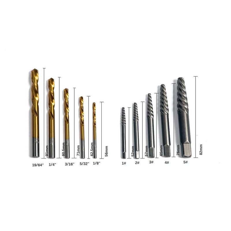 LudoPam 10 Pieces Screw Extractor and Left Hand Drill Bits