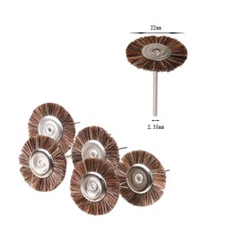 𝐋𝐮𝐨 𝐤𝐞 20 Pcs Bristles Brush Wheel Sets, 3/32 Inch Shank Abrasive Bristles Polishing Wheel for Rotary Tools (Brown)
