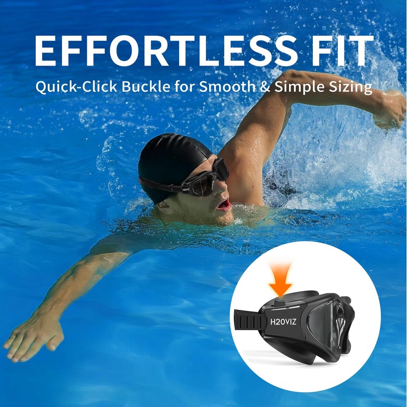H20VIZ Swimming Goggles | Polarised, Anti-Fog, UV400 Protection, Anti-Leak, Includes