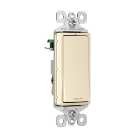 Legrand radiant 15 Amp Rocker Wall Switch with LED Locator Light, Decorator Light Switches, Light Almond, 3-Way, TM873LASLCC10