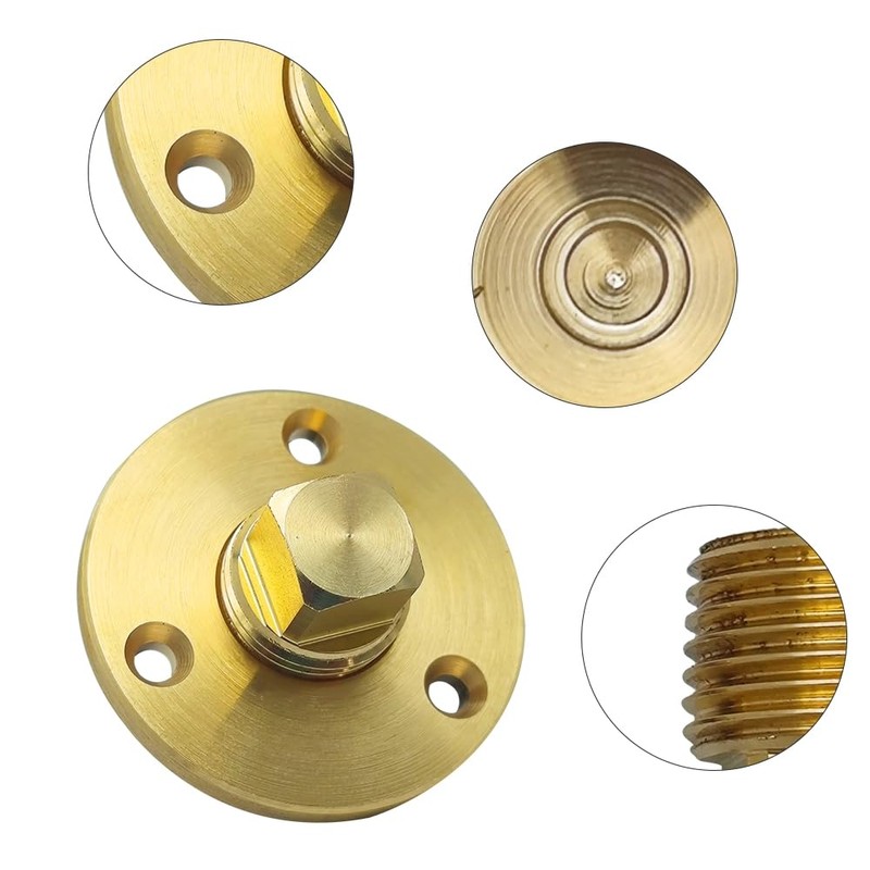 MiOYOOW 2-Piece Solid Drain Plug Set, Brass Drain Marine Boat