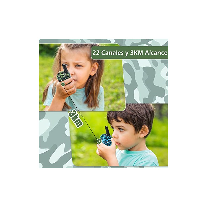 KIDS CHOICE 2 Pzas Walkie Talkies para Niños,Camping Juguetes al