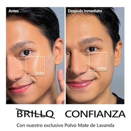 Chillab Polvo Compacto Mate de Lavanda, Defensor Anti-Brillo y Difuminador de Poros  Polvo Fijador 10g, Control de Grasa, Acabado Mate Sin Residuo... 