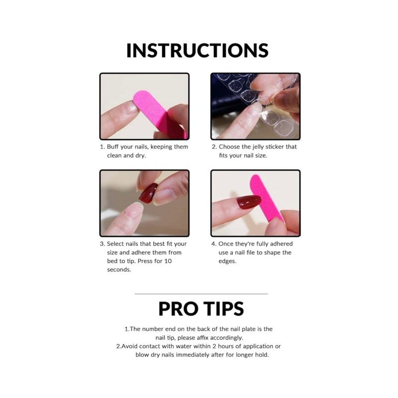 Pink Floral Press on Nails