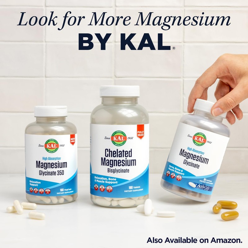 KAL Magnesium 400 mg Broad Spectrum Supplement - Chelated Magnesium