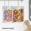 COSMOSTARART 100 Pack Holographic Resealable Bags, Clear Front Mylar Ziplock