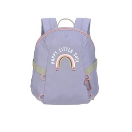 LÄSSIG Small Children's Backpack for Nursery, Crib Backpack with Chest Strap, 20 x 9.5 x 24 cm, 3.5 L, Rainbow Pastel Lilac, Modern