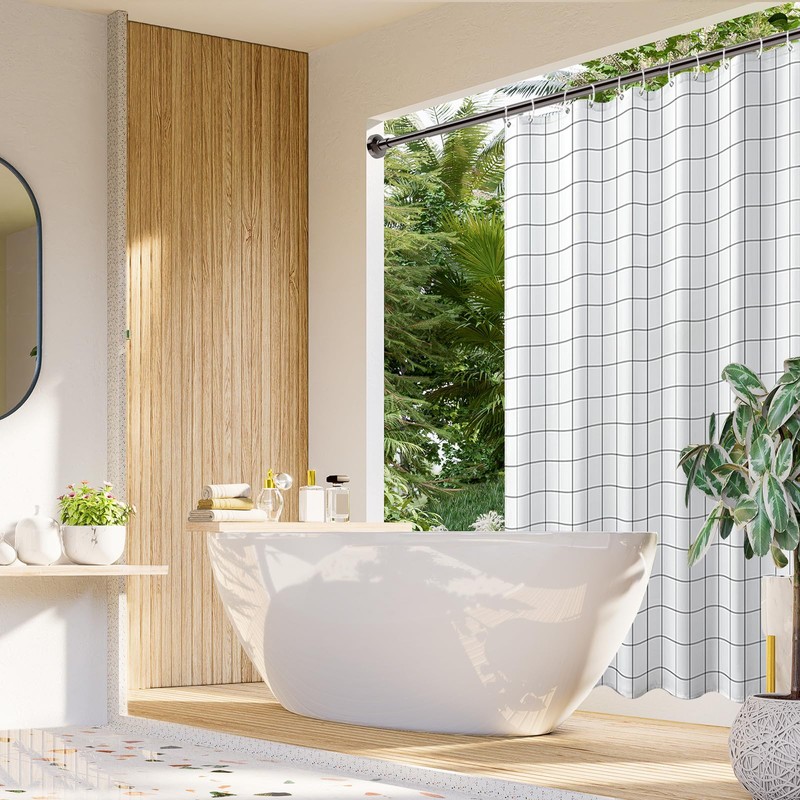 Bonpally Shower Curtain Rod, Adjustable 32-61 Inches Spring Tension Rod,