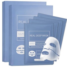 10PCS Mascarillas Faciales Bio-Colágeno,Mascarilla de Biocolágeno,Mascarilla de Hidrogel, Hidratación Duradera, Reduce los Poros, Ilumina el Tono de  