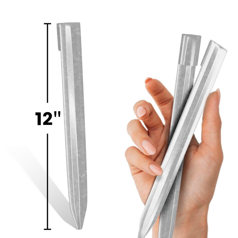 Worth Landscape Edging Stakes, 13Pcs 12Inch Corrugated Metal Garden Stakes