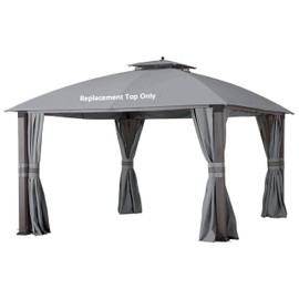JANCANOPY 10X12 Replacement Gazebo Top for Eagle Brooke Gazebo Model A101007600, A101007603, A101007604, (Grey)