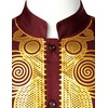 ZEROYAA Men's Africa Suit Long Sleeve Button Down Print Dashiki