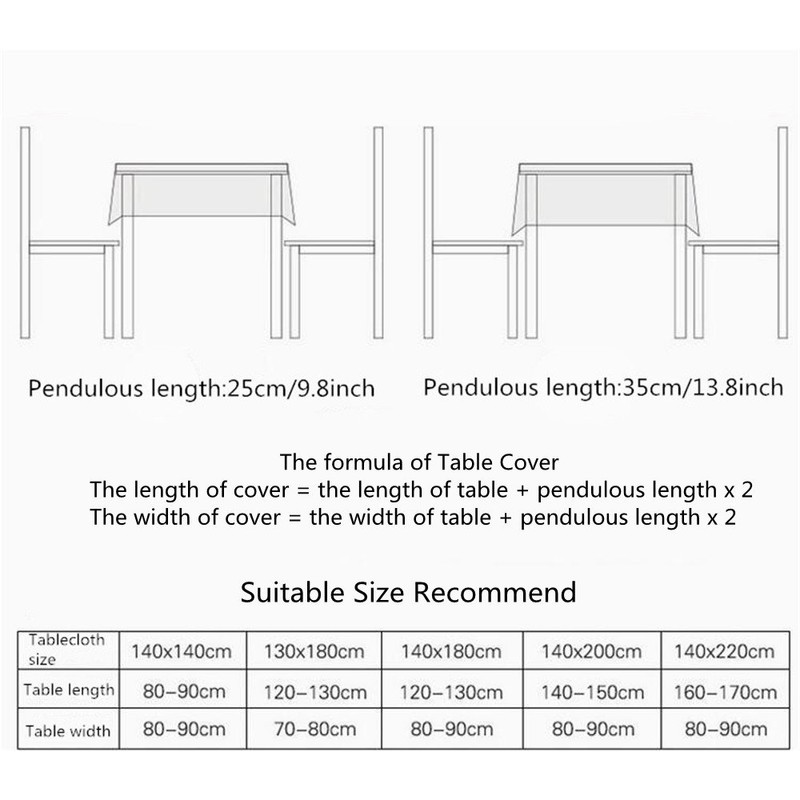 Superwinger Classic Linen Cotton Blue Flower Printed Tablecloth Dustproof Rectangular