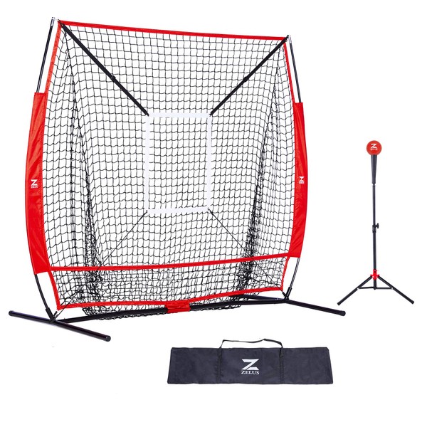 ZELUS 5x5ft Baseball and Softball Practice Net | Portable Hitting