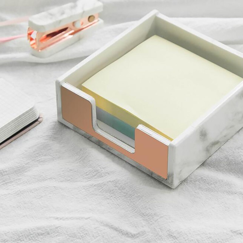 Rose Gold Sticky Notes Memo Holder with 300pcs Note Sticky