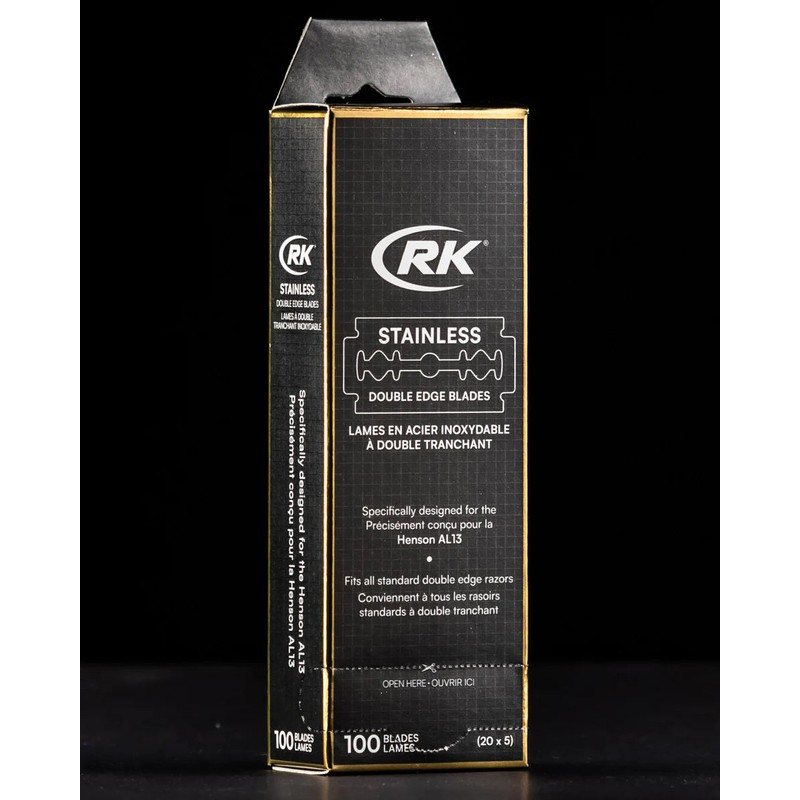 Henson Shaving RK Shaving Stainless Razor Blades (100)